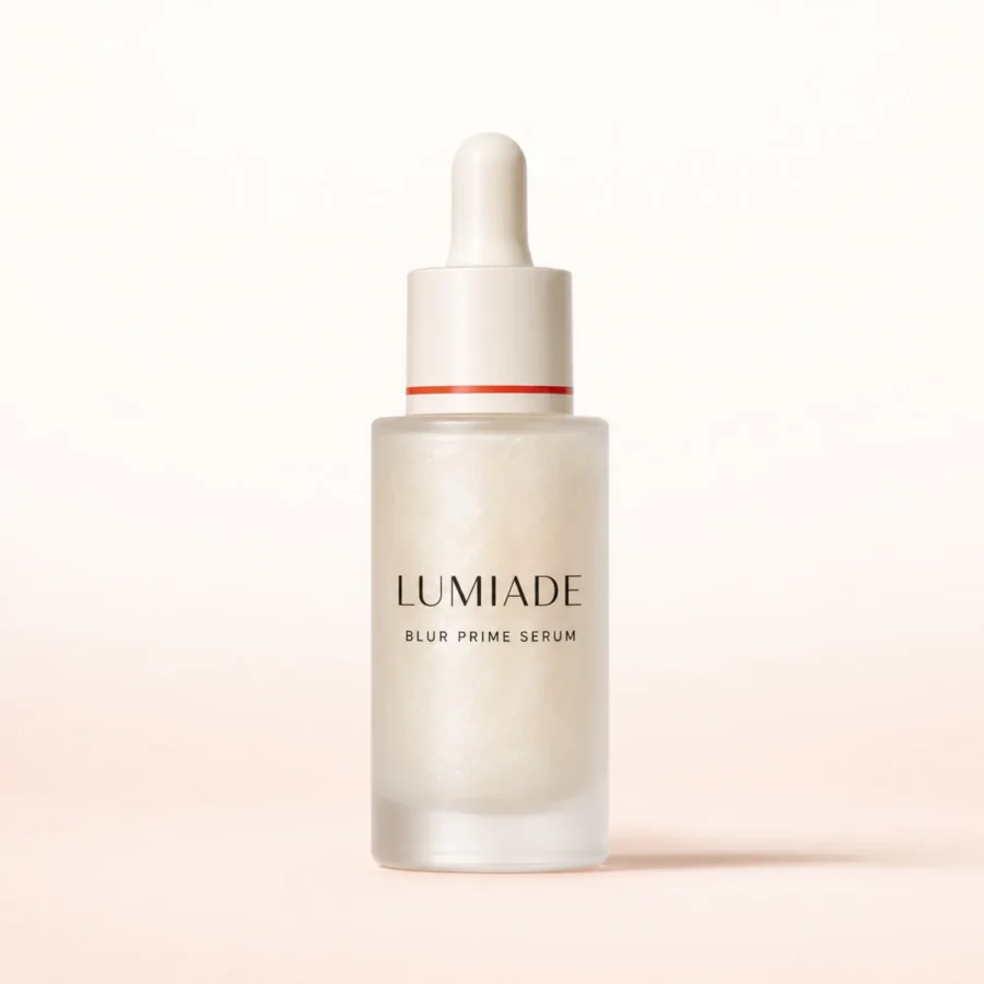 lumiade-blur-prime-serum-mk1 Blur Prime Serum frosted bottle with pearlescent primer
